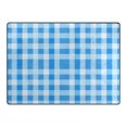 thumbnail image 4 of Ryvnso Blue Geometric Checkered Grid Pattern Area Rug Floor Mats Non-Slip Home Carpet 63 x 48 inch, 4 of 7