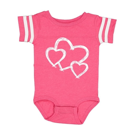 

Inktastic Three White Hearts Gift Baby Boy or Baby Girl Bodysuit