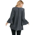 thumbnail image 2 of YELETE Women's 3/4 Bell Sleeve Top / Charcoal S, 2 of 4
