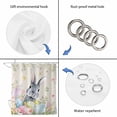 thumbnail image 4 of Easter Shower Curtain, Waterproof Shower Curtains for Bathroom, Country Rabbit Eggs Botanical Flowers Leaves Washable Fabric Bathtub Curtain Set Bath Decor with 12 Hooks Standard 72"x72", 4 of 8