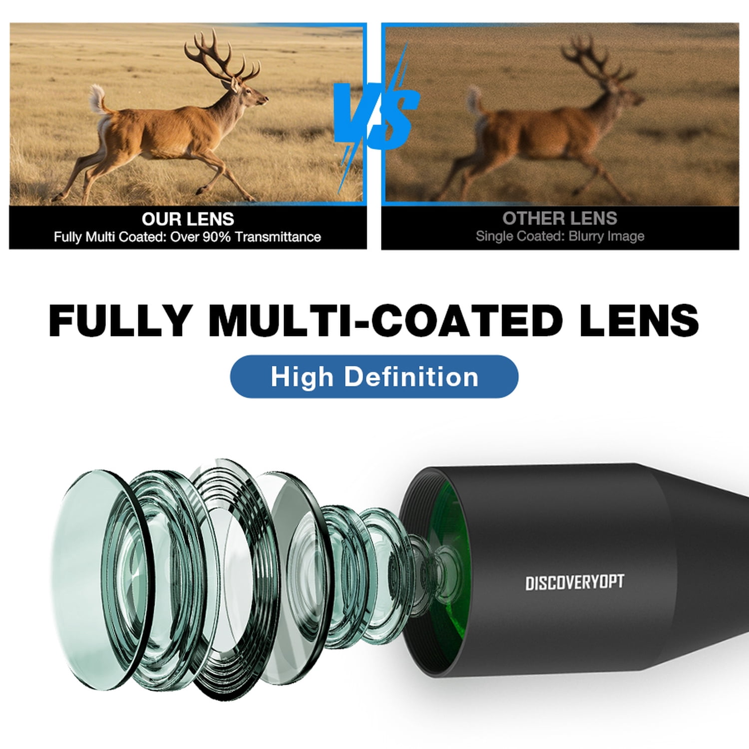 Discoveryopt MS 3-9X40 Optics Scope 25.4MM Tube Compact Riflescope For Hunting Second Focal Plane