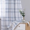 thumbnail image 6 of Buffalo Plaid Sheer Curtain Panels, Checked Voile Curtains Linen Semi Panel Drapes Farmhouse Window Treatment for Living Room Bedroom, 52" W x 95" L, Taupe, Set of 2, 6 of 9