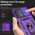 thumbnail image 4 of for Moto G 5G 2023 Case with Slide Camera Cover HD Screen Protector [ Grade 16ft. Drop Tested]  Ring Holder Kickstand Protective Phone Case for Motorola Moto G 5G 2023, Purple, 4 of 17