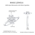 thumbnail image 3 of Rosec Jewels Moissanite Flower Engagement Ring for Women - Nature Inspired Cocktail Ring - D-VS1 Quality Certified, 925 Sterling Silver, US 10.00, 3 of 4