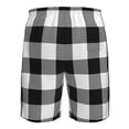 thumbnail image 6 of Disketp Men'S Swim Trunks Hawaiian Breathable Surf Beach Swimsuits Mesh Lining Beach Shorts With Pockets-White And Black Plaid Pattern, 6 of 9