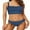 Blue, variant on Sociala Bikini Set for Women Two Piece Swimsuits Low Waisted Adjustable Spaghetti Straps Back Tie Backless