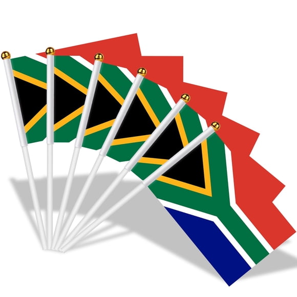 Banderas de Sudáfrica AhfuLife, 30 piezas, de mano, 14 x 21 cm