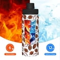 thumbnail image 5 of KLL Football Pattern 18oz Insulated Water Bottle, Stainless Steel Sports Water Cup Flask with Spout and Handle Lid for Sports Travel Car& School, 5 of 7
