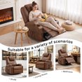 thumbnail image 6 of JMYMRY Recliner Chair with Heat and Massage, PU Leather, Adjustable Angle, Cup Holder, Side Pocket and USB Charge Port for Living Room, Brown, 6 of 9