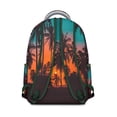 thumbnail image 3 of Summer Beach Backpack Hawaiian Print, Jungle Leaves, Exotic Floral School Bag Colorful Students Travel Backpack, 3 of 6