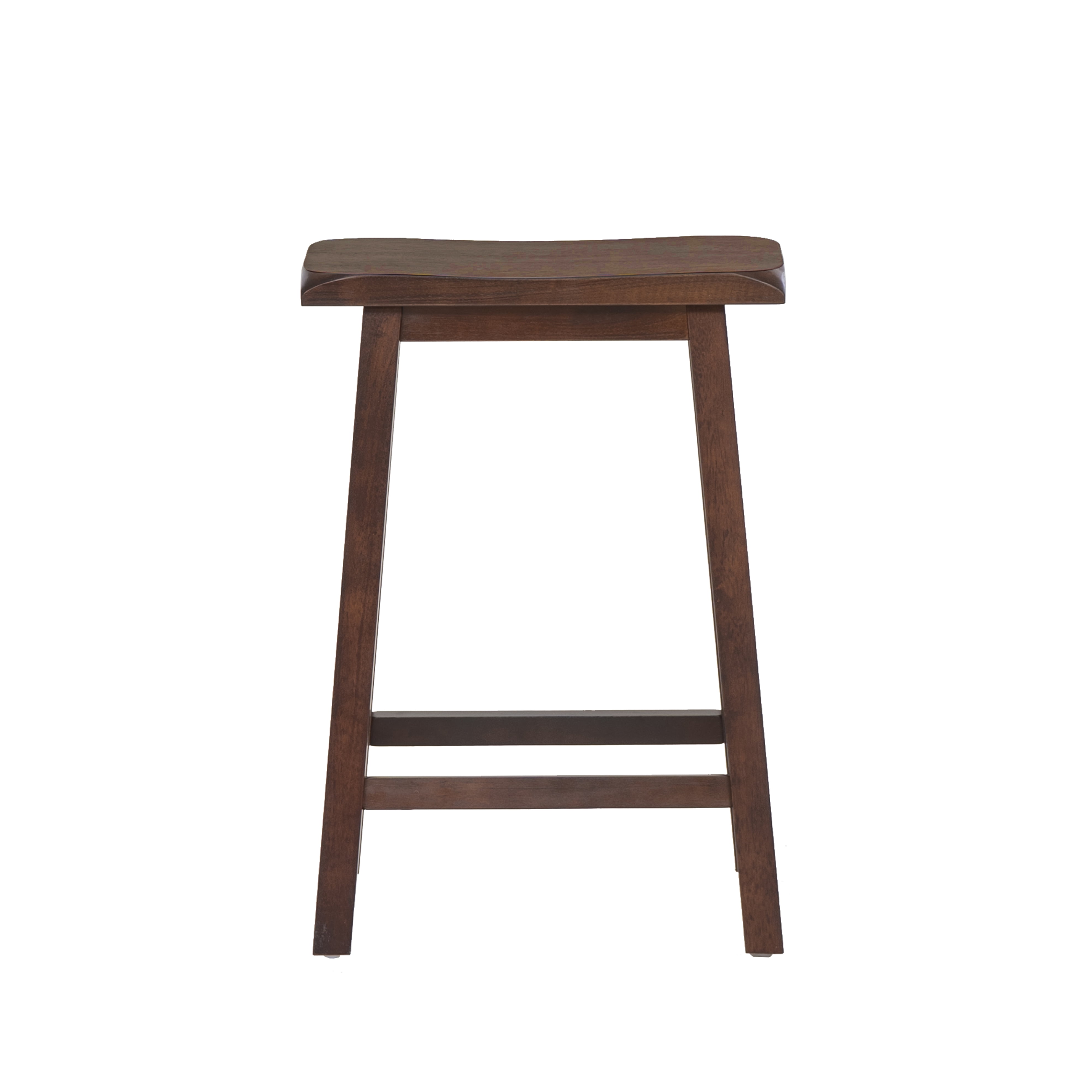 Linon Rickard 24" Backless Indoor Saddle Seat Counter Stool, Dark Brown