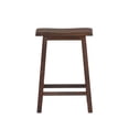 thumbnail image 2 of Linon Rickard 24" Backless Indoor Saddle Seat Counter Stool, Dark Brown, 2 of 10
