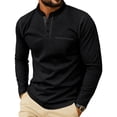thumbnail image 3 of GIRUNS Men's Henley Shirts Long Sleeve Button T-Shirt Casual Stylish Cotton Pullover Shirt with Pocket Black S, 3 of 6