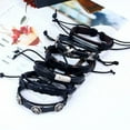 thumbnail image 2 of 6 Pcs LEATHER BRACELET CUFF BANGLE BLACK WRISTBAND MEN WOMEN SKULL, 2 of 4