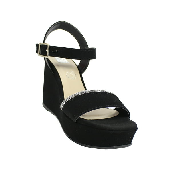 SANDALIA DE CUÑA DE VESTIR LEON MUJER NEGRO BUCK 50109