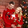 thumbnail image 5 of Men & Women Ugly Christmas Sweater, Soft Warm Knitted Winter Long Sleeve Crewneck Loose Pullover Sweater, Funny Novelty Elk Graphic Sweater for Holiday Xmas Party, 5 of 9