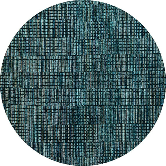 Ahgly Company Indoor Round Abstract Light Blue Modern Area Rugs, 6' Round