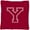 Maroon And White, variant on Monogram Initial Y Maroon And White Indoor & Outdoor Fabric Decorative Pillow - Maroon and White
