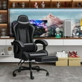 thumbnail image 2 of JUMMICO Gaming Chair Ergonomic Computer Chair with Footrest and Massage Lumbar Support, Height Adjustable Video Gaming Chair with 360° Swivel Seat and Headrest (Black), 2 of 7