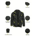 thumbnail image 4 of KEFITEVD Men's Winter Jacket Thicken Fleece Lined Military Jacket Cargo Windbreaker Zip Front Stand Collar Coat with Multi Pockets Casual Field Outwear Coat, 4 of 7