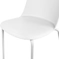 thumbnail image 5 of Set of 4 Stackable Dining Kitchen Chairs Plastic Armless Side with Back Curved Round Shape Chrome Metal Legs Indoor Outdoor Patio, White, 5 of 17