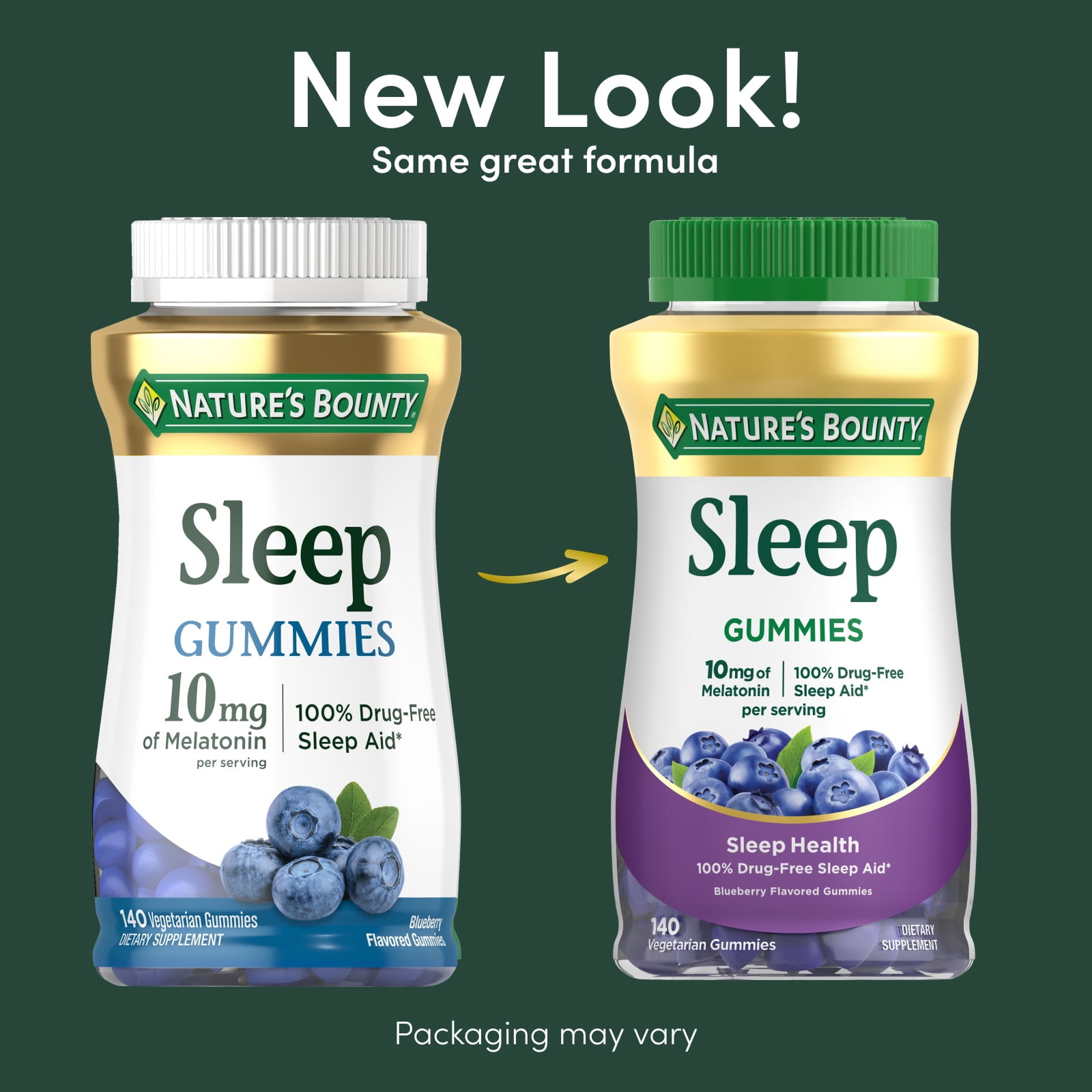 Nature’s Bounty Melatonin Sleep Aid, 10 mg Gummies, Blueberry, 140 Count