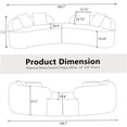 thumbnail image 4 of White Curved 4-Seater Sofa with Teddy Velvet Upholstery, Foam and Spring Support, Compact Apartment Living Room Furniture, 4 of 7