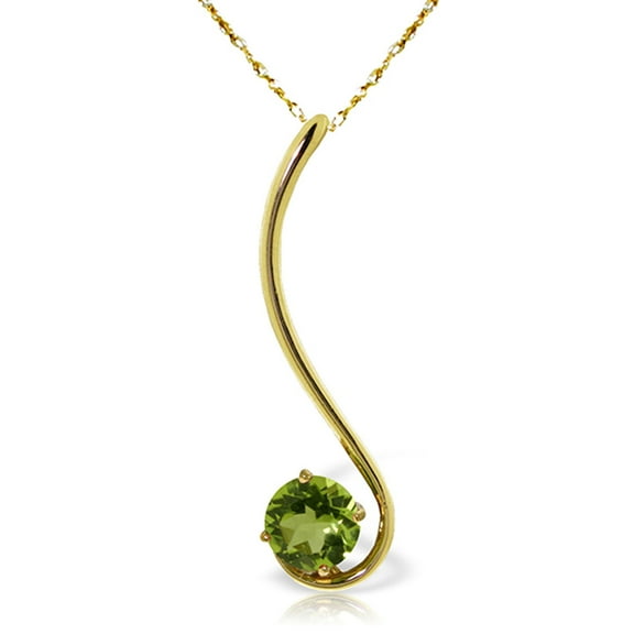 Galaxy Gold 14K Solid Yellow Gold 24" Necklace with Natural Peridot, 14"-24" Sizes, August Birthstone, Symbol of Renewal