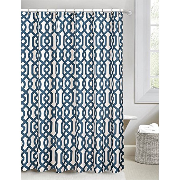 Royal Bath Ashmont Canvas Shower Curtain Set /Dark Blue