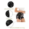 thumbnail image 7 of FANNYC Women's Faux Leather Hot Shorts Pants Elastic Workout Running Pants Glossy Metallic Dance Rock Shorts Trousers Size S-2XL,Black/Gold/Silver, 7 of 7