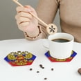 thumbnail image 5 of Russian Flag Leather Drinks Coasters Suitable for Various Cups Set of 6 Hexagon, 5 of 6