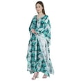 thumbnail image 3 of Moomaya Printed Rayon Turkish Maxi Kaftan For Women Beachwear Bikini Cover Up Resort Dress, 3 of 7