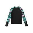 thumbnail image 5 of YONGHS Girls 2 Pcs Swimsuit Summer Floral Printed Long Sleeve Swim Top with Boyleg Shorts Suit Lily 14, 5 of 7