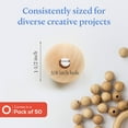 thumbnail image 2 of Wooden Beads (38mm) 1-1/2 x 3/8 Inch Hole Pack of 50 Unfinished Wooden Bead Supplies Easily Threads, Smooth Natural Finish Paint and Stain by Woodpeckers, 2 of 8