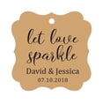 thumbnail image 1 of Darling Souvenir Personalized Fancy Frame Paper Tags Wedding Sparklers Let Love Sparkle Custom Hang Tags-Kraft-100 Tags, 1 of 1