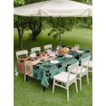 thumbnail image 5 of Teal Dog Paws Outdoor Tablecloth with Umbrella Hole, Farmhouse Vintage Modern Green Brown Wood Waterproof Outdoor Table Cover, Patio Tablecloths for Party Picnic Camping, Rectangle 54"x80", 5 of 9