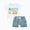 Blue, variant on Aunties Bestie Mama's Baby Clothes Baby Boy Short Sleeve Letter T-Shirt Solid Color Shorts Summer Outfit