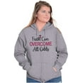 thumbnail image 3 of Breast Cancer Ribbon Christian Faith Zip Hoodie Sweatshirt Women Brisco Brands S, 3 of 6