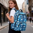 thumbnail image 5 of Jeiento Shark School Backpack for Boys 8-10 Blue Bookbags Multi Pockets 17 Inch Travel Rucksack Large Capacity School Knapsack with Zipper, 5 of 7