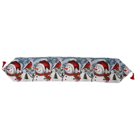 

Pnellth Christmas Table Runner Exquisite Pattern Wear Resistant Washable Non-Fading Lint Free Decorative Cloth Xmas Elk Snowman Printed Table Runner Decor for Home
