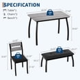 thumbnail image 3 of Compact dining set para 4: de madera mesa con forrado bench & 2 cushioned sillas, space-saving design - ideal para para studio apartments, gray finish, 3 of 9