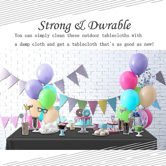Mantel desechable de 5 piezas, 137x274 cm para picnic, ducha, negro LingWen 8390615584227
