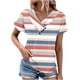 thumbnail image 2 of Fiudx Camisas de Mujer Top Informal de Primavera y Verano de Manga Corta con Cuello En V para Mujer, 2 of 5