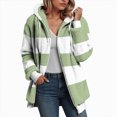 thumbnail image 2 of Towmus Sherpa Jackets for Women Fuzzy Fleece Teddy Coat Color Block Faux Shearling Cardigan Warm Hooded Zip Up Outwear, 2 of 5