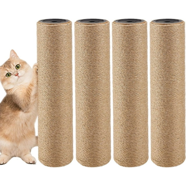 GFDYREE 4Pcs Cat Scratching Post Replacement with M10 Screws - 15.7'' Stackable Cat Tree Replacement Post, Sisal Rope Scratcher Posts Cat Furniture Accessories for Kittens Cat Tree Tower