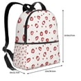 thumbnail image 4 of Lsque Lips Kiss Pattern Backpack – School Travel Canvas Daypack with Ergonomic Padded Straps, Multiple Compartments & Leather Handle, 4 of 5