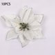 thumbnail image 5 of Billuyoard Pack of 10 Christmas Glitter Flowers Heads Decoration Artificial Household Large Ornament Simulation Flower Farmhouse Type2 NO2, 5 of 6