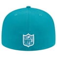 thumbnail image 4 of Men's New Era Aqua Miami Dolphins Checkered 59FIFTY Fitted Hat, 4 of 6