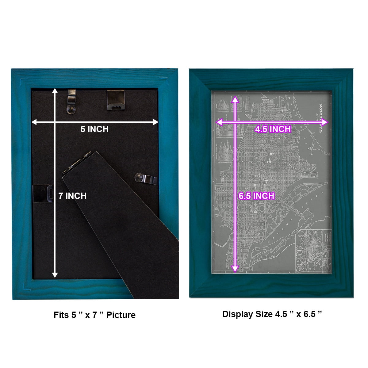 City Map of Washington D.C. -Framed Print w/glass-Ocean Blue