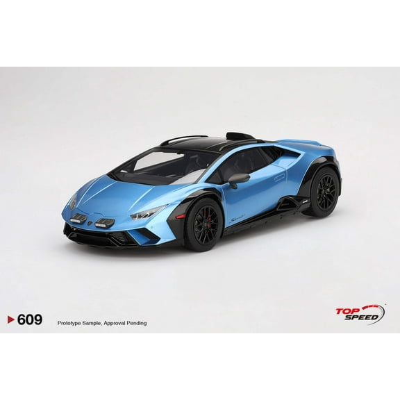 Lamborghini Huracan Sterrato Blu Aegir Blue Metallic with Matt Black Top 1/18 Model Car by Top Speed